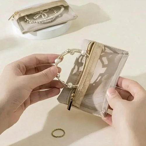 Estuche organizador de joyas portátil para viaje — para anillos, pendientes, collares y pulseras