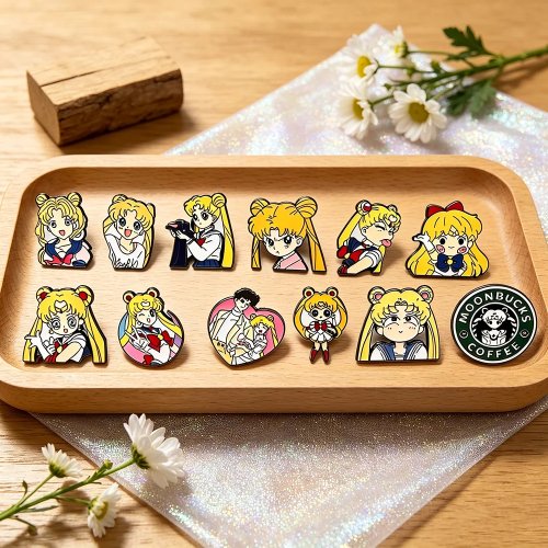Kawaii Cute Anime Enamel Pin Set — Metal Lapel Pins / Backpack Badges, 4/7/8/12 pcs