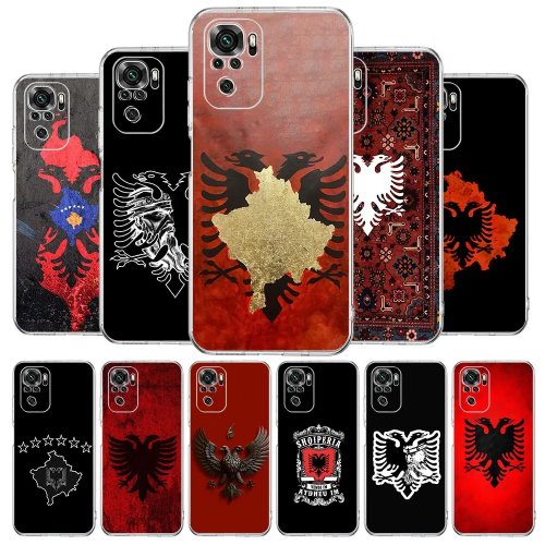 Funda TPU flexible para Xiaomi Redmi Note 15/14/13/12/11/10 (Pro/Plus/5G/14C/13C/12C/10C) – Bandera de Albania