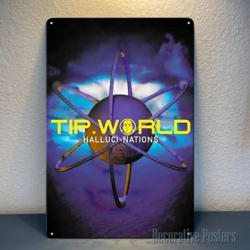 Poster logam dinding "World Hallucinations" — Poster metal Psychedelic Goa Trance
