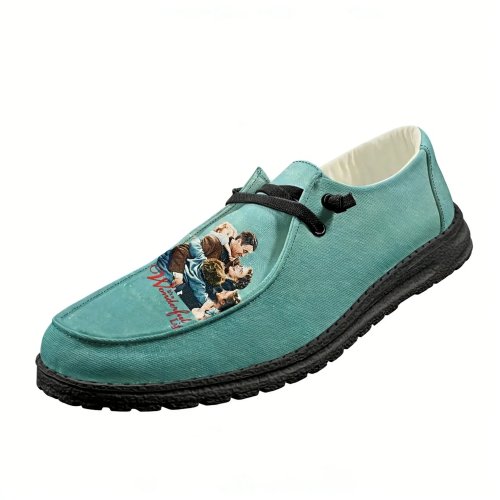 Scarpe casual piatte unisex 'It's a Wonderful Life' — leggere per interno ed esterno, fantasie popolari, personalizzabili