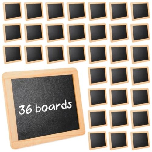 Set van 3 kleine leisteen-krijtborden met frame — Mini-borden voor school, thuis en kantoor