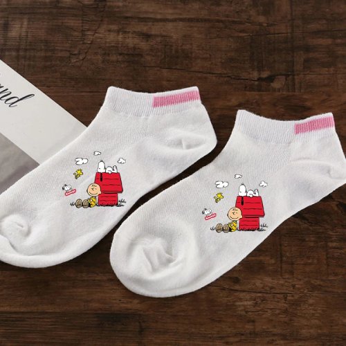 Snoopy Cartoon Kawaii Anime Women’s Short Socks — Breathable Soft Casual Spring/Summer Socks, Birthday Gift