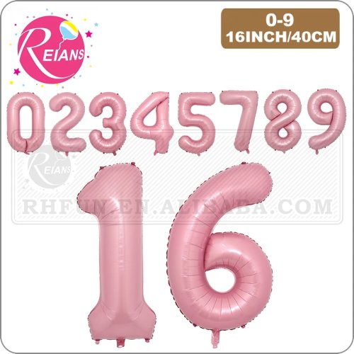 Folienballon Zahl 40 cm (16 in) Pastellrosa 'Macaron' – Deko für Geburtstag & Babyparty