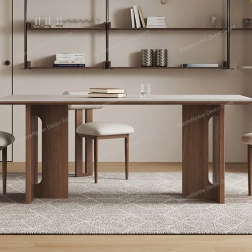Mesa de centro y de comedor estilo nórdico minimalista y vintage para salón — mesa de té