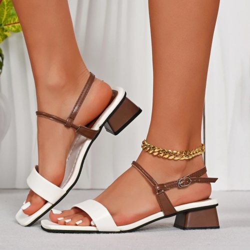 Sandales femme 2025 à talon épais — élégantes et confortables, grandes pointures, été