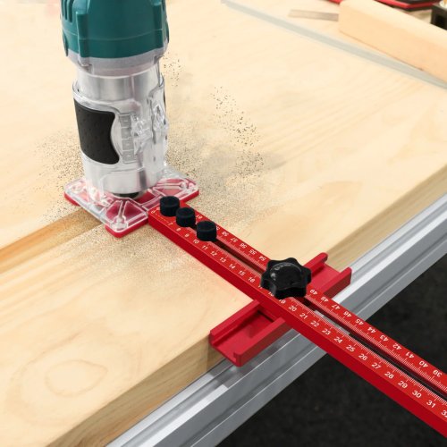 Guía para router 3 en 1 de aluminio, herramienta ajustable para cortar círculos en carpintería, plantilla multiusos para herrajes de gabinete