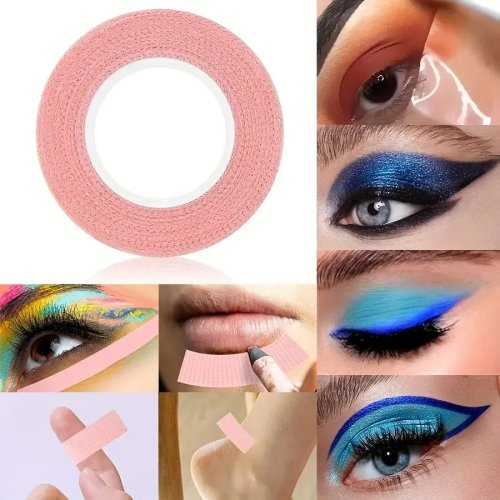 10 Pcs Pelindung Bawah Mata Stiker + 3 Roll Pita Extension Bulu Mata, Pelindung Mata Non-woven untuk Eyeshadow, Eyeliner, Maskara (Pink)