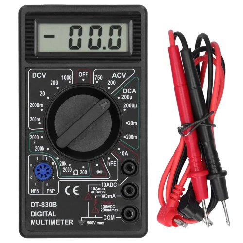 DT-830B 휴대용 디지털 멀티미터 – 전압계·전류계 핸드형, 블랙