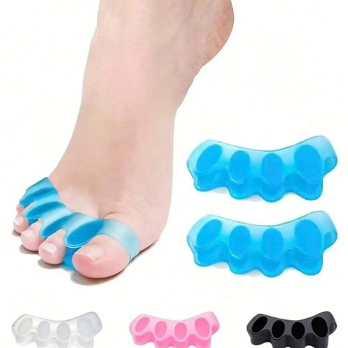 2pcs Soft Silicone Toe Separators — Reusable Toe Aligners & Protectors, Alcohol-Free