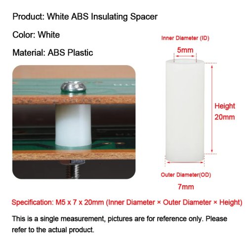 Separador aislante hueco ABS/nylon M5/M6/M8 2–25 mm para PCB - columna de soporte de aislamiento