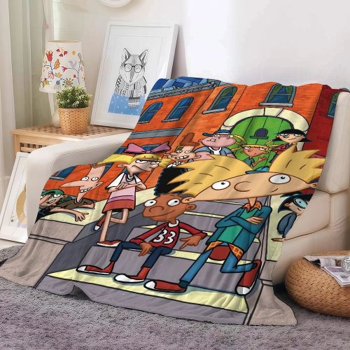 Manta Hey Arnold em polar – Macia e quente, para cama, sofá, viagem e campismo