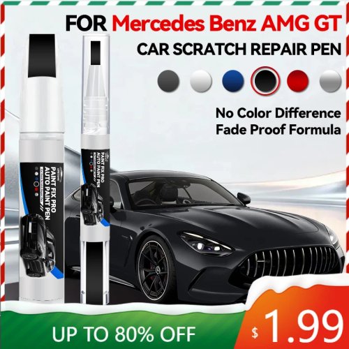 Pulpen Cat Retoque untuk Mercedes‑Benz AMG GT (1996–2026) — Pen perbaikan goresan mobil, pulpen touch-up DIY (Hitam/Putih/Perak)