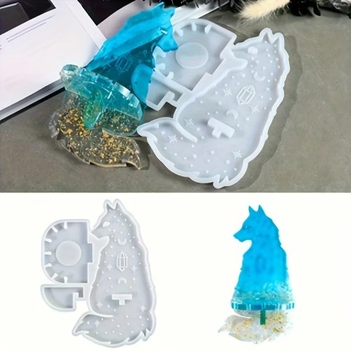 Molde de silicone cabeça de lobo DIY — Totem de lobo para gesso/resina, pendente aromaterapia para armário, decoração para casa, artesanato