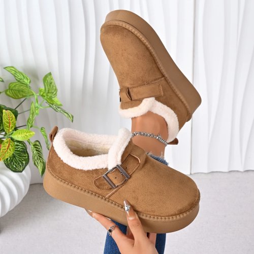 Botins de senhora forrados a pelo sintético — quentes e confortáveis, para neve