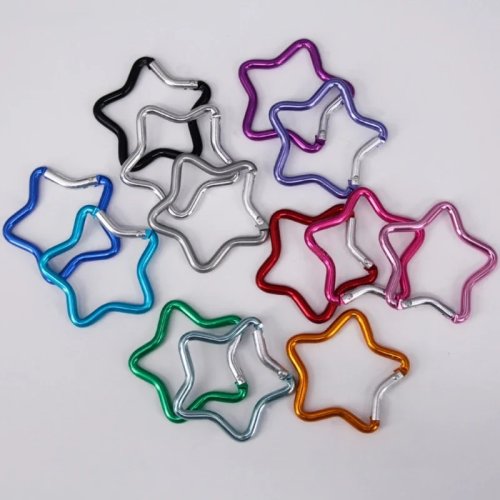 Aluminum Star Carabiner Keychain — Spring-Lock Clip for Backpack, Camping & Hiking