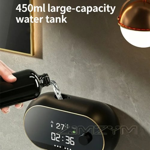 Dispensador automático de jabón espumoso para pared con sensor — recargable por USB y pantalla LED