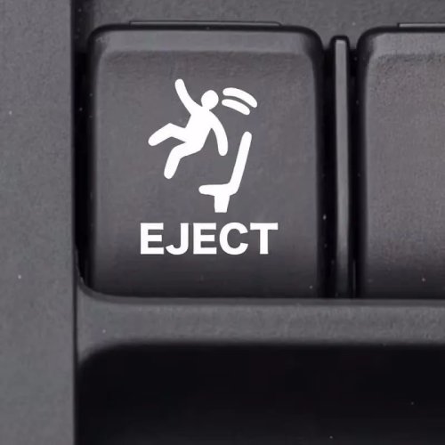 5‑pc Eject Button Stickers — Funny 'Eject' Decals for Blank Car Buttons, Video‑game Style Car Accessories, White