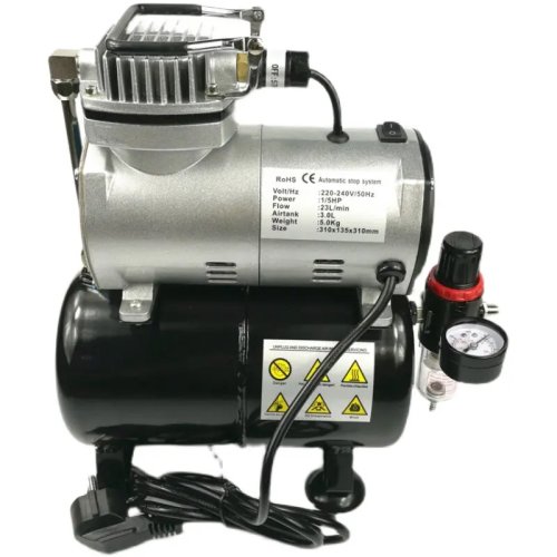 Máy nén khí mini siêu êm cho TC20T — Bơm airbrush di động cho sửa chữa da/đồ nội thất, sơn mô hình và làm móng