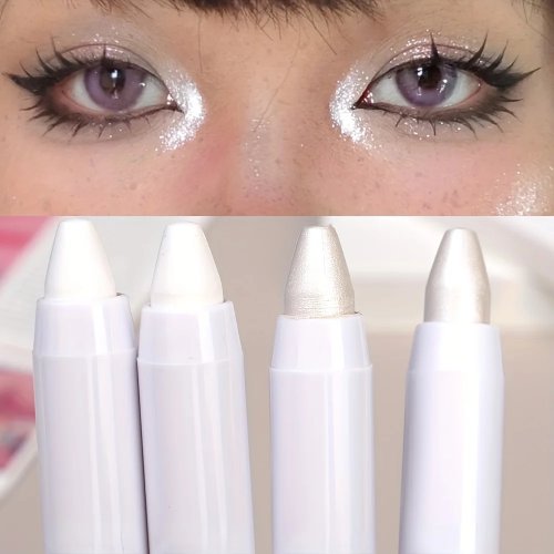 Highlighter-stick met glans – Wit glitter oogschaduwpotlood voor stralende ogen