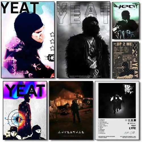 Póster en lienzo del álbum Y-Yeat 'Lyfestyle' — arte de pared moderno para sala, recámara y bar