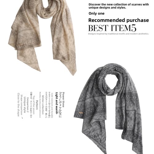 Bufanda envolvente de cachemira pura estilo bohemio, chal grande para mujer primavera/otoño/invierno
