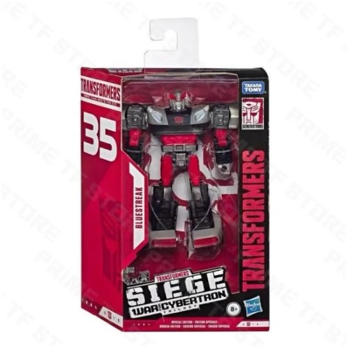 Hasbro Transformers War for Cybertron Siege WFC-S64 Bluestreak — Figura de acción Edición 35.º Aniversario (G1/Película)