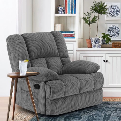 Poltrona reclinabile a dondolo oversize imbottita, schienale alto, comoda e resistente per adulti, soggiorno/home theater