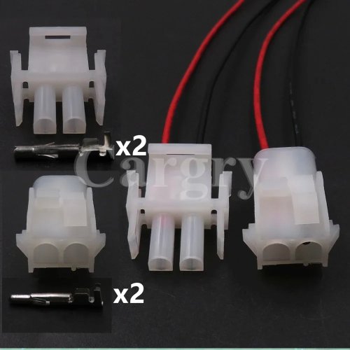 Lot 1 (2 broches, 2 pièces) Connecteur électrique pour voiture, boîtier plastique non étanche, compatible avec 794815-1 / 350778-1 / 1-480699-0 / 1-480698-0