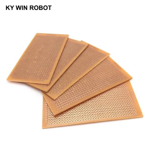 Pack of 5 prototype PCB boards 5×10 cm — single-sided copper perfboard for DIY electronics experiments