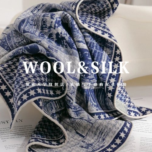 Lenço/cachecol mulher 70% lã 30% seda - Pashmina/xale, lenço quadrado para hijab/bandana