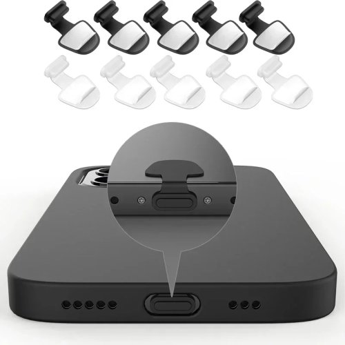 2/4/6 stuks siliconen stofpluggen voor oplaadpoort — Anti‑stof en anti‑verlies beschermers voor iPhone, Samsung (USB‑C/Lightning)