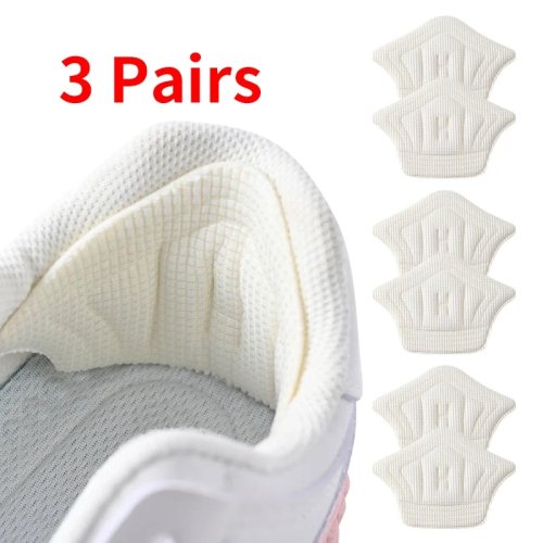 Lot 3 paires (6 pcs) Coussins de talon auto‑adhésifs — Inserts/semelles ajustables anti‑usure pour chaussures de sport