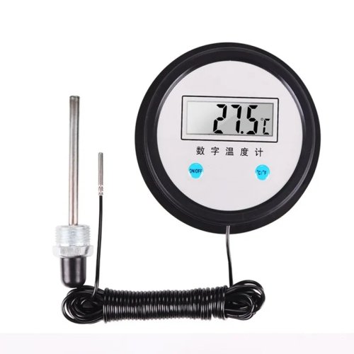High-temperature industrial digital boiler thermometer with probe — water temperature meter