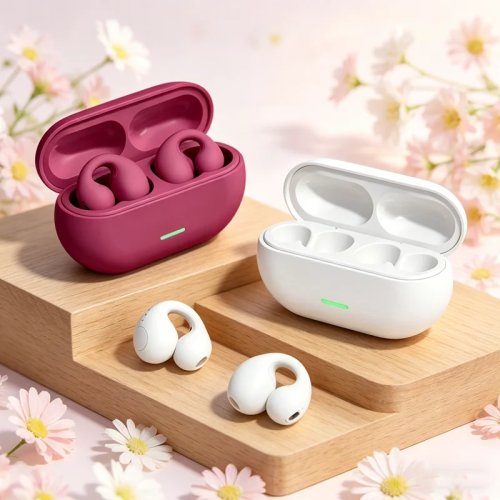 Cuffie T75 Bluetooth 5.3 a conduzione ossea, wireless, clip‑on open‑ear per sport e gaming