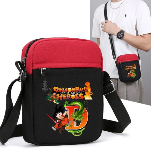 Dragon Ball Z black crossbody/shoulder bag — anime A–Z letter print, unisex casual messenger bag, ideal birthday gift