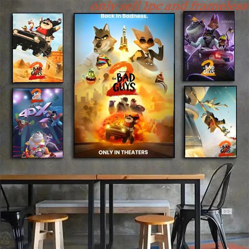 The Bad Guys poster — cartoon/movie art print for bedroom & living room decor, gift