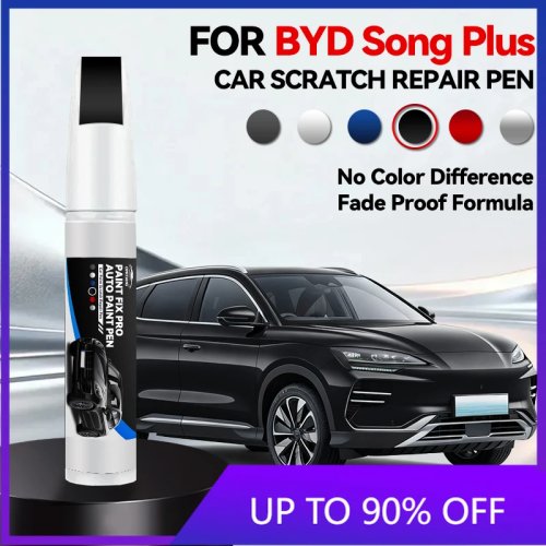 Stylo retouche peinture pour BYD Song PLUS — Réparation des rayures voiture, retouche auto DIY (Blanc WAZ / Rouge BYC)