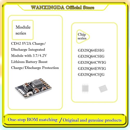GD25Q64 SPI-Flash (verschiedene Varianten) + CD42 5V/2A Lade-/Entlade-Integrationsmodul für Handy-Stromversorgung