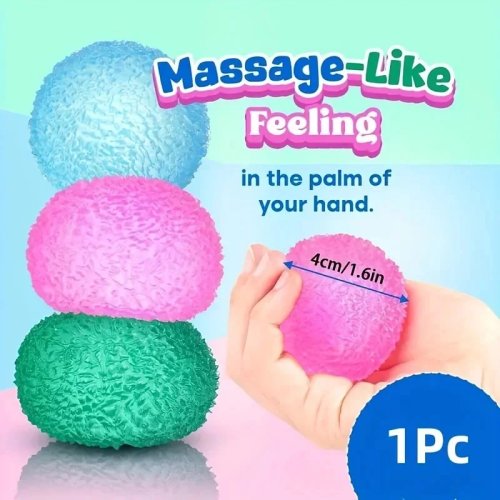 Multicolor Ice Ball Squishy Fidget Toy — Soft Squeeze Sensory Stress-Relief Pop Ball for Kids & Adults, Halloween/Christmas Gift