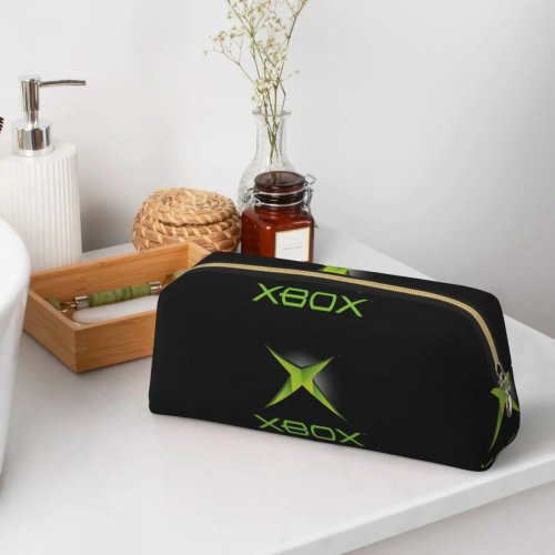 Xboxロゴ入りグリーン筆箱 大容量 学生用ペンケース・ペンポーチ