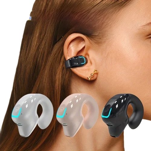Knochenleitungs-Bluetooth Clip-Kopfhörer — kabelloses Sport-Headset mit Mikrofon und Geräuschunterdrückung (TWS)