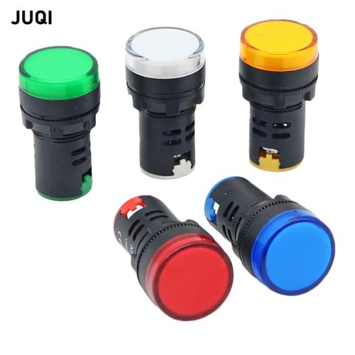 5 pcs AD16-22DS LED indicator / pilot lamp 12V / 24V / 220V — small plastic signal light, red / white / green / yellow