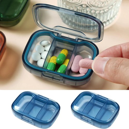 Transparente Tablettenbox mit Fächern – tragbarer Organizer für tägliche Medikamente, für Zuhause und Reise