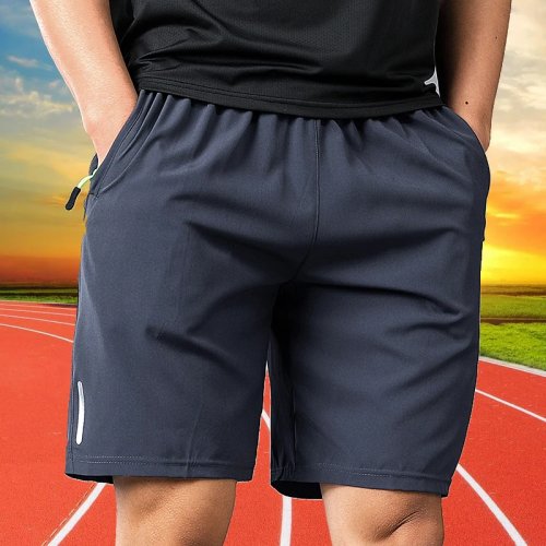 Heren sportshorts zomer — Ademend, sneldrogend voetbal-/loopshorts met aantrekkoord