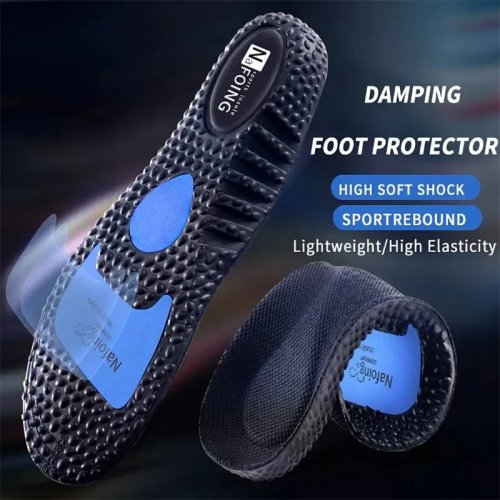 Shock-absorbing breathable sport insoles — deodorizing cushion inserts for running shoes, unisex, massage foot-care pads