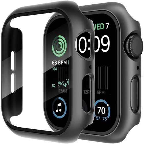 Защитное стекло + чехол для Apple Watch (40/41/42/44/45/46 мм), совместимо с Series 5/6/SE/7/8/9/10/11