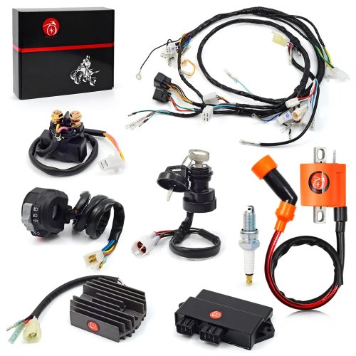 Kit completo de cablagem de ignição para Yamaha Warrior YFM350 — bobine, CDI, relé, retificador e interruptor do guiador esquerdo