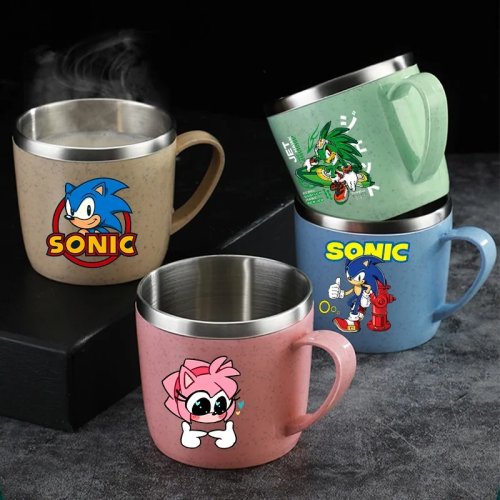 Caneca em aço inox de parede dupla com pega em plástico — isolada e anti-queimaduras para café, chá ou leite, para casa e escritório, ótima para oferta