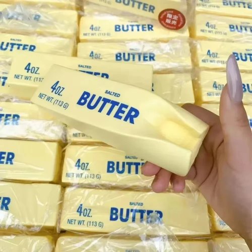 لعبة إسفنجيّة ناعمة على شكل «قضيب زبدة» بارتداد بطيء — لعبة ضغط واقعية لتخفيف التوتر